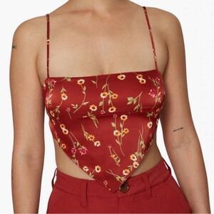 Bandana Roses And Daises Top, Redwood Multi (Small)